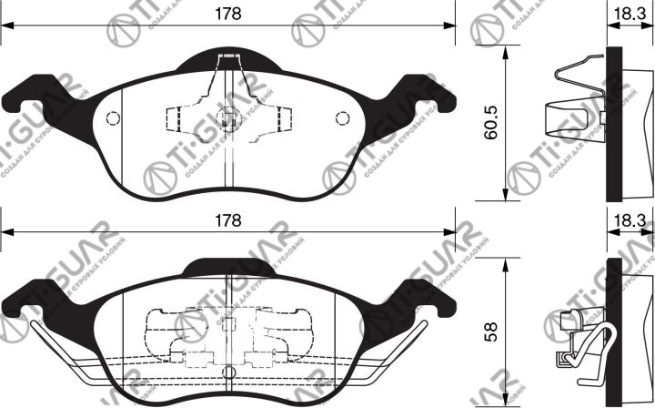Тормозные колодки TG-0119/PN0119* Ti·GUAR Тормозные колодки TG-0119/PN0119* Ti·GUAR